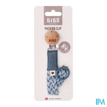 Load image into Gallery viewer, Bibs Fopspeenketting Braided Petrol&baby Blue
