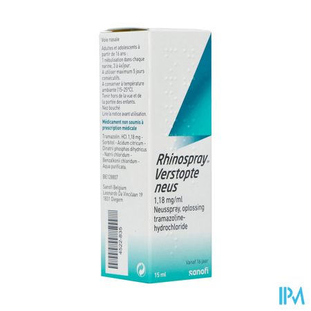 Rhinospray Verstopteneus 1,18mg/ml Neusspr Opl15ml