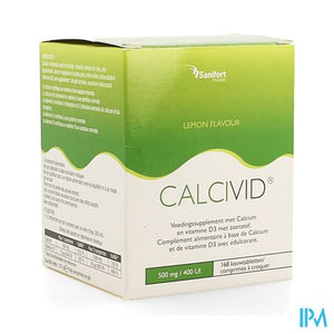 Calcivid 500mg/400ie Lemon Chew 168