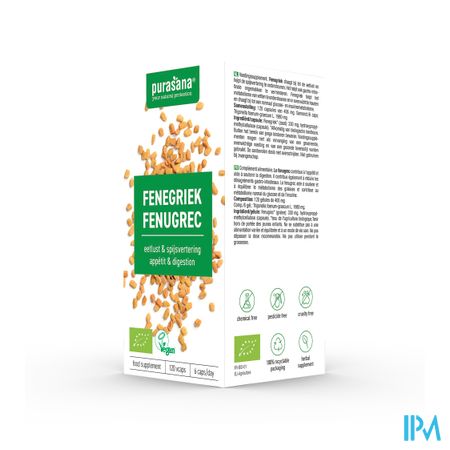 Purasana Fenegriek 330mg Bio V-caps 120