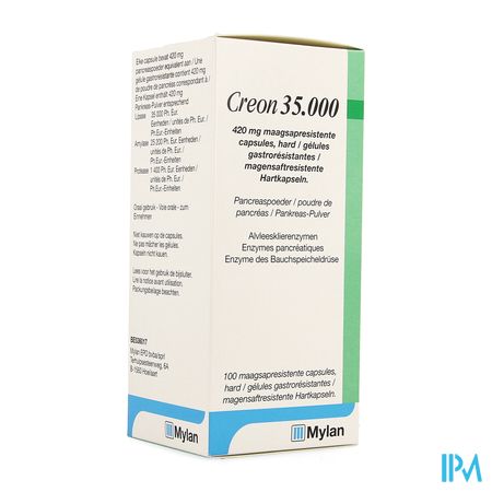 Creon 35000 420mg Maagsapresist Harde Caps 100