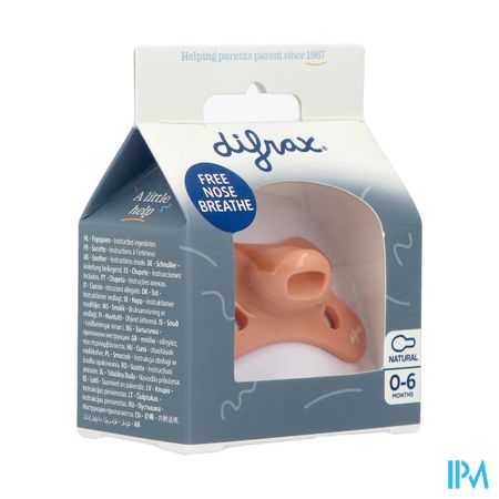 Difrax Fopspeen Natural 0-6m Uni Peachy