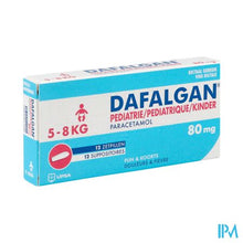 Load image into Gallery viewer, Dafalgan Pediatrie 80mg Suppo 12
