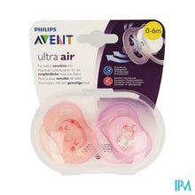 Load image into Gallery viewer, Philips Avent Fopspeen +0m Air Girl Deco Scf345/20
