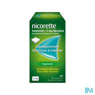 Nicorette Freshmint Kauwgom Suikervrij 105x2mg