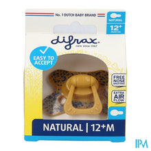 Afbeelding in Gallery-weergave laden, Difrax Fopspeen Natural 12m+geel-print
