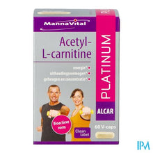 Afbeelding in Gallery-weergave laden, Mannavital Acetyl l-carnitine Platinum V-caps 60
