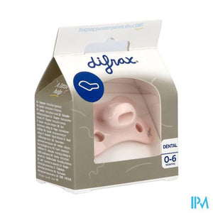 Difrax Fopspeen Dental 0-6m Uni/pure Roze/blossom