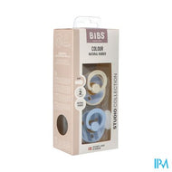 Bibs 2 Fopspeen Studio Duo Block Baby Blue