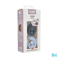 Bibs 3 Fopspeen Duo Iron Baby Blue