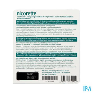 Nicorette Freshmint 4mg Zuigtabl Z/suiker 80 Nf