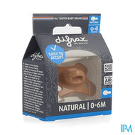 Difrax Fopspeen Natural 0-6m Uni/pure Bruin/brick