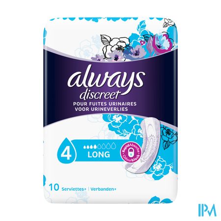 Always Discreet Incontinence Pads Long Sp X10