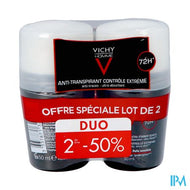Vichy Homme Deo A/transp. 72u Roller Duo 2x50ml