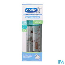 Load image into Gallery viewer, Dodie Zuigfles Glas Initiatie+ Groene Vogels 270ml
