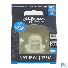 Afbeelding in Gallery-weergave laden, Difrax Fopspeen Natural 12m+ Uni/pure Creme/popc.
