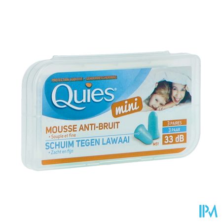 Quies Oordoppen Schuim Mini A/lawaai 3 Paar