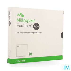 Exufiber Ag Gel.fibre Dressing Ster 10 X 10cm 10