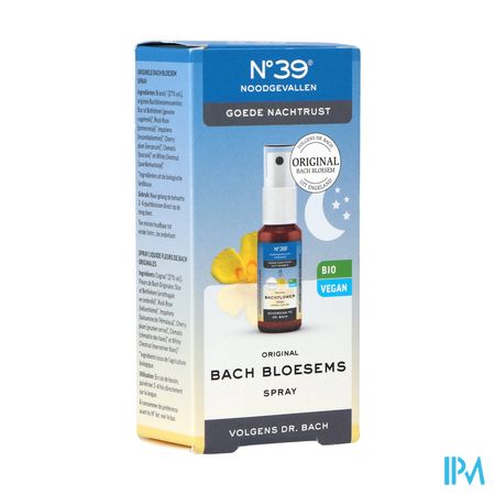 Bachbloesem Bio N39 Noodgevallen Nacht Spray 20ml