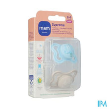 Afbeelding in Gallery-weergave laden, Mam Supreme Fopspeen Silicone 0-6m Blue 2

