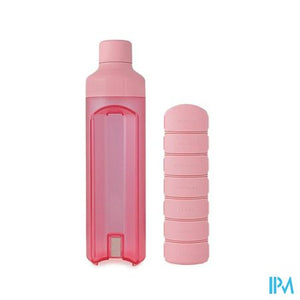 Yos Water Bottle & Pill Box Weekly Perfect Pink