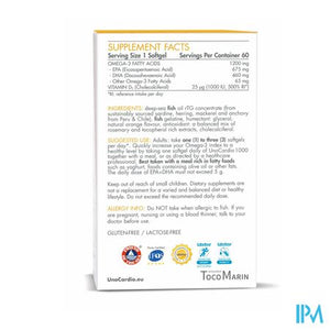 Unocardio 1000 + Vit D 1000 Softgels 60