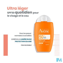 Afbeelding in Gallery-weergave laden, Avene Zon Spf50 Ultra Fluid Invisible 50ml
