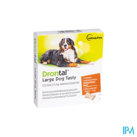 Drontal Large Dog Tasty 525/504/175mg Comp 1x2