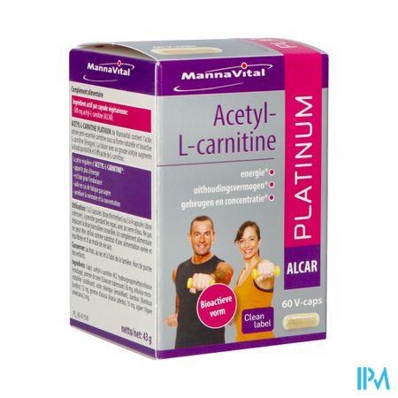 Mannavital Acetyl l-carnitine Platinum V-caps 60