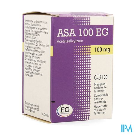 Asa 100 EG Tabl Maagsapresistent 100 X 100Mg Pot