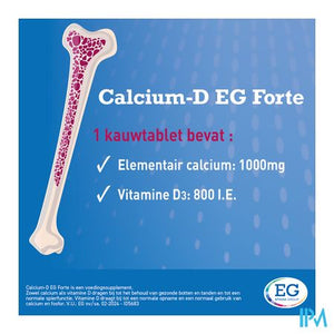 Calcium EG Forte 1000Mg/800Ie Citroen Kauwtabl 90