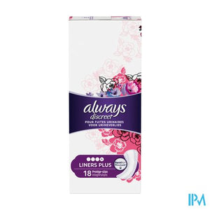 Always Discreet Incontinence Liners Plus Spx18