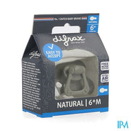 Difrax Fopspeen Natural 6m+ Uni/pure Grijs/clay