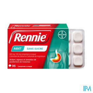 Rennie Mint Z/suiker Kauwtabl 96