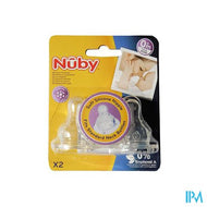 Nuby Antikoliek speen voor standaard halsfles - 1.2.3 flow - 0m+