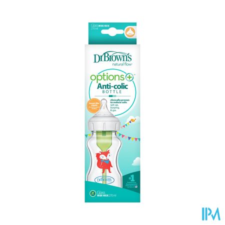 Dr. Brown's Options+ Brede Halsfles Glas Vos 270ml