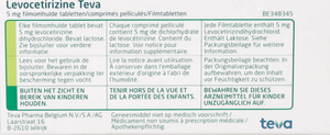 Levocetirizine Teva 5mg Comp 10