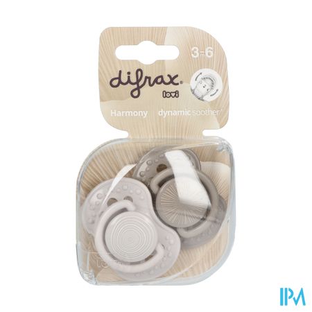 Difrax Fopspeen Dynamic Harmony l.&d.grey 3m+ 2