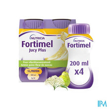 Afbeelding in Gallery-weergave laden, Fortimel Jucy Plus Peer Vlierbloes. 4x200ml 185088
