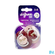 Afbeelding in Gallery-weergave laden, Difrax Dynamic Fopspeen Day&amp;night Assorti 3-6m 2
