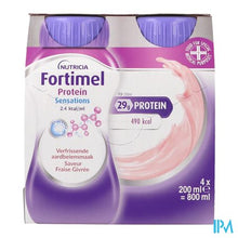 Afbeelding in Gallery-weergave laden, Fortimel Protein 2.4kcal Verfriss Aardbei 4x200ml

