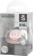Load image into Gallery viewer, Suavinex Bonhomia Soother Sili.flat 6/18m Owl Pink
