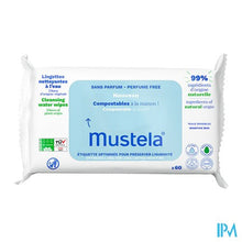Afbeelding in Gallery-weergave laden, Mustela Reinigende Doekjes Water Z/parfum 60
