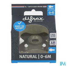 Charger l'image dans la galerie, Difrax Fopspeen Natural 0-6m Uni/pure Grijs/clay
