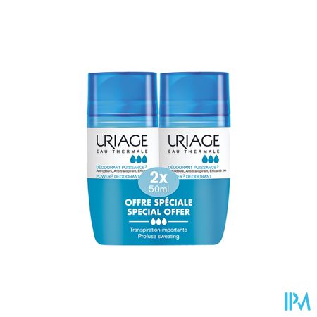 Uriage Deodorant Puissance 3 Roll On 2x50ml