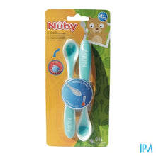 Load image into Gallery viewer, Nuby Warmtegevoelige lepel met zachte rand - 2stk – 3m+
