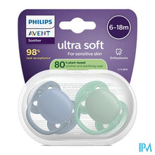 Afbeelding in Gallery-weergave laden, Philips Avent Fopspeen +6m Soft Blauw/groen 2
