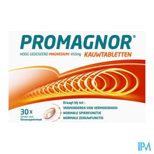 Afbeelding in Gallery-weergave laden, Promagnor: Hoog Gedoseerd Magnesium 450mg (30  Kauwtabletten)
