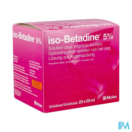 Iso Betadine Sol Oculaire-spoelen Oog 20udx20ml 5%