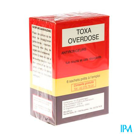 Toxa Overdose Muizenvergif 6 X 25g